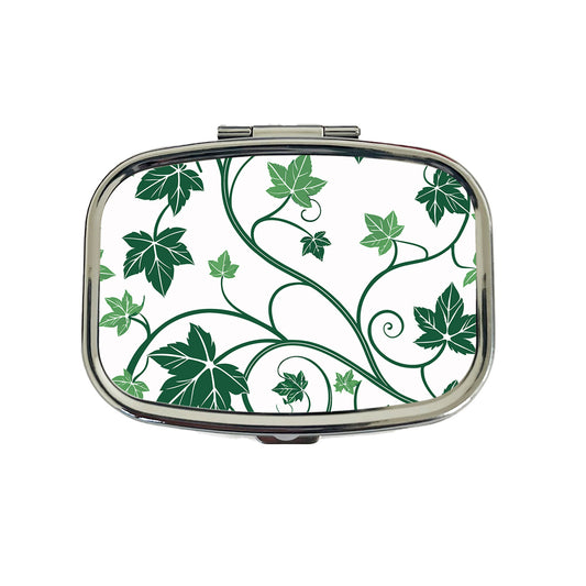 Green Ivy Vines Travel Pill Box Case