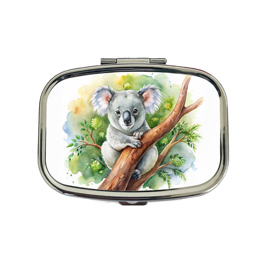 Koala In A Tree Watercolor Travel Pill Box Case