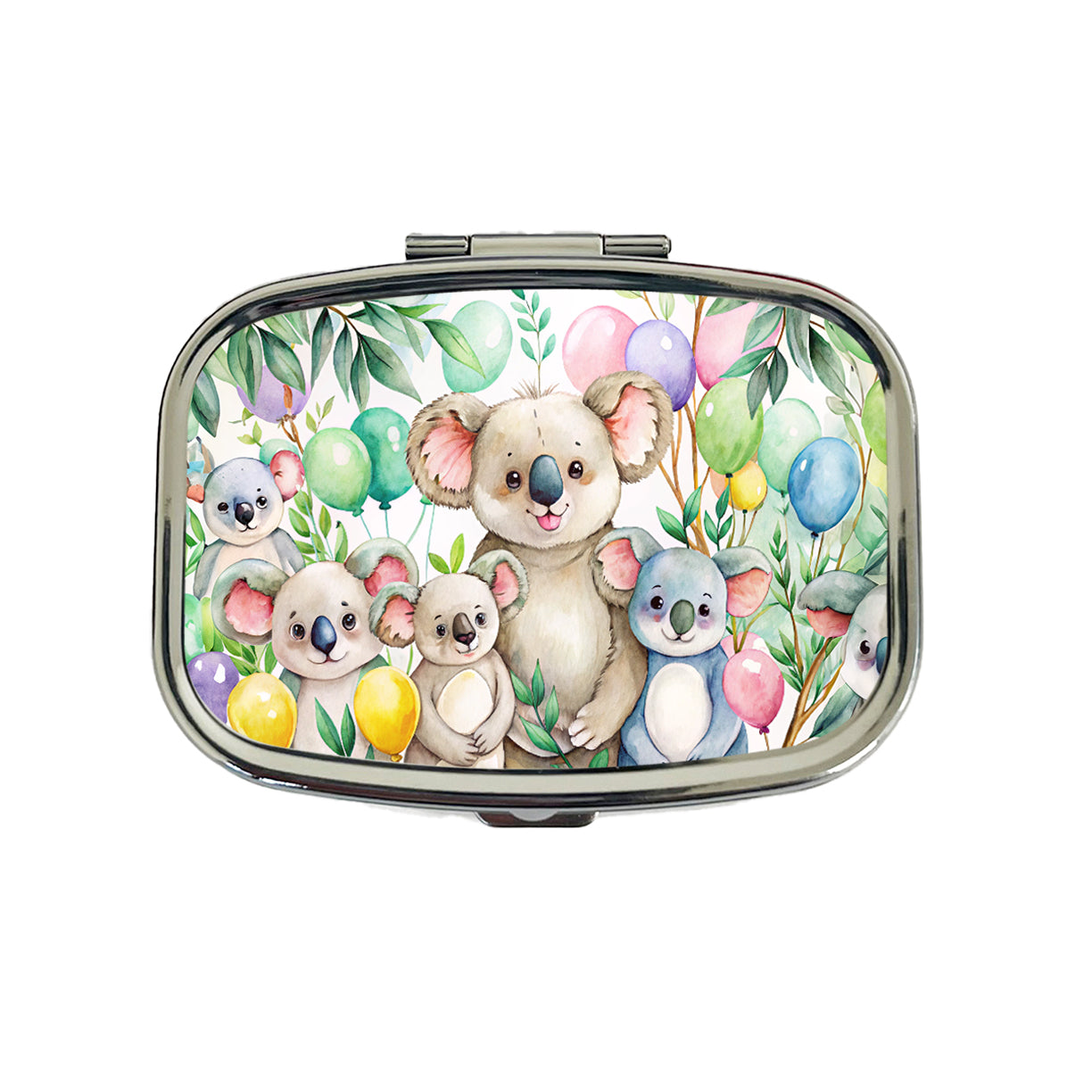 Koalas Having A Birthday Party Watercolor Travel Pill Box Case