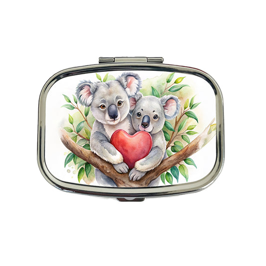 Koalas In Love Heart Valentine's Day Travel Pill Box Case
