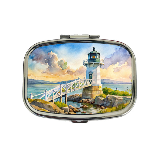 Lighthouse Like Marshall Point Maine Watercolor Travel Pill Box Case