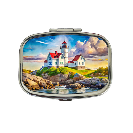Lighthouse Like Nubble Lighthouse Maine Watercolor Travel Pill Box Case