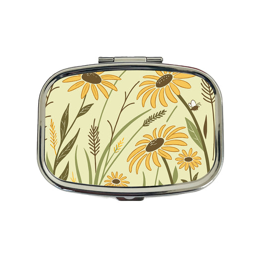 Lovely Sunflowers Travel Pill Box Case