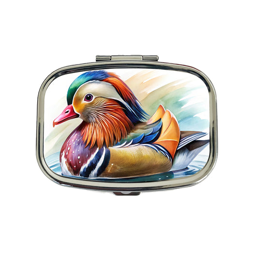 Mandarin Duck Watercolor Travel Pill Box Case