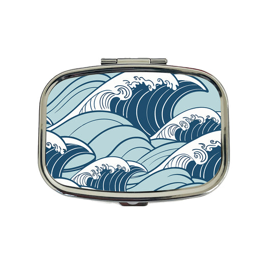 Ocean Waves Japanese Style Travel Pill Box Case