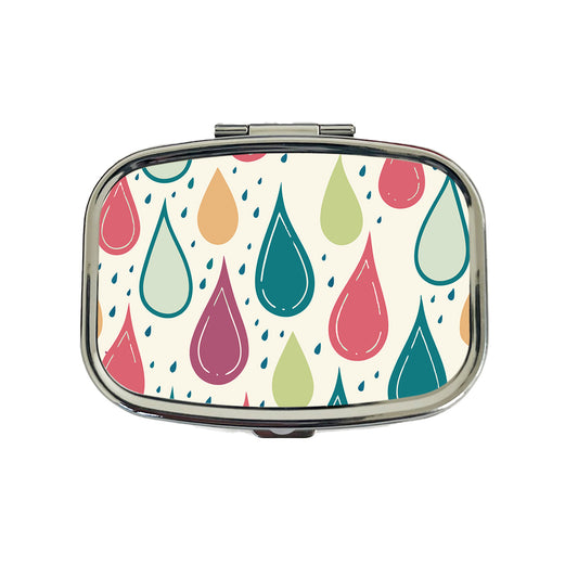 Rain Water Droplets Cute Travel Pill Box Case