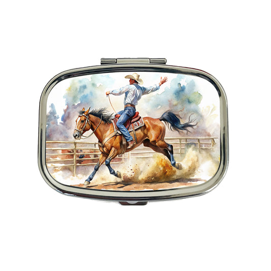 Rodeo Cowboy Horse Country Travel Pill Box Case