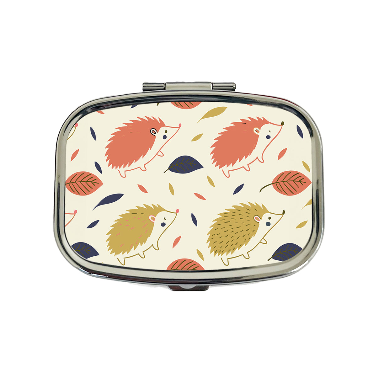 Scattered Hedgehogs Cute Travel Pill Box Case