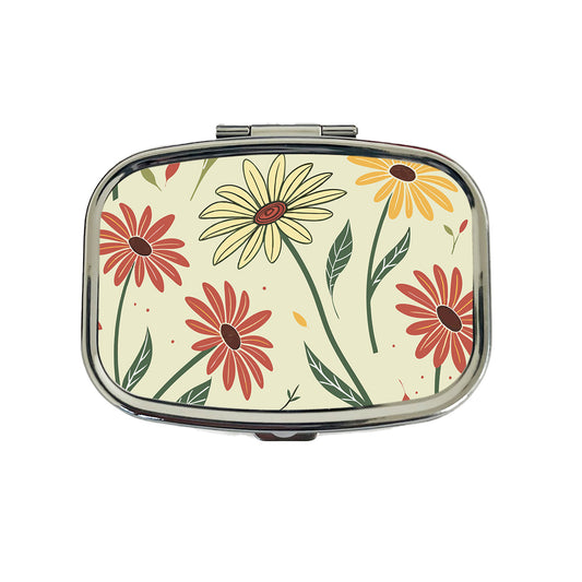Scattered Sunflowers Sketch Travel Pill Box Case