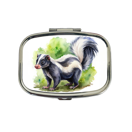 Skunk Watercolor Travel Pill Box Case