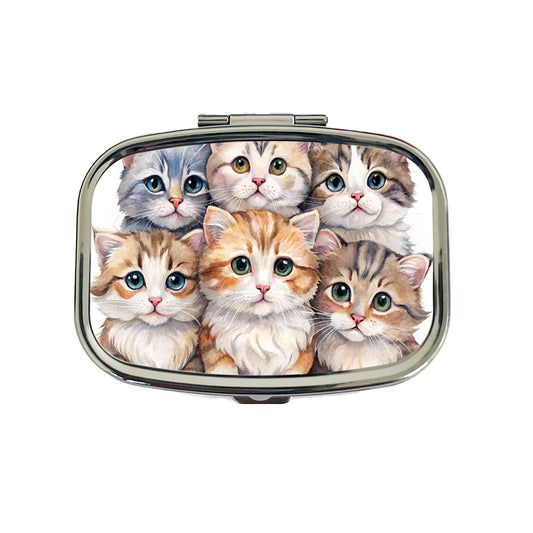 Sweet American Curl Cats Travel Pill Box Case
