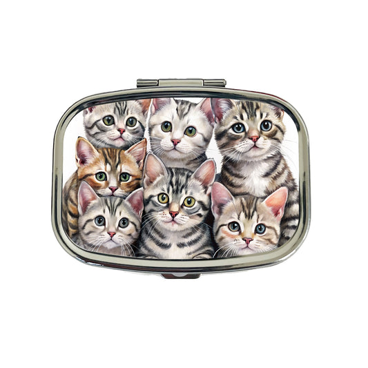 Sweet American Shorthair Cats Travel Pill Box Case