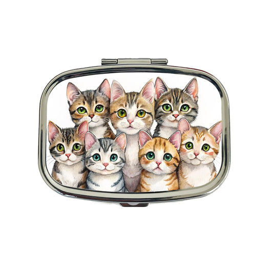 Sweet American Wirehair Cats Travel Pill Box Case