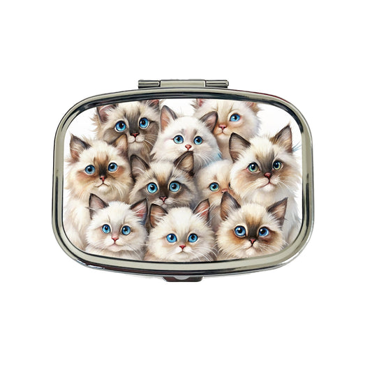 Sweet Birman Cats Travel Pill Box Case