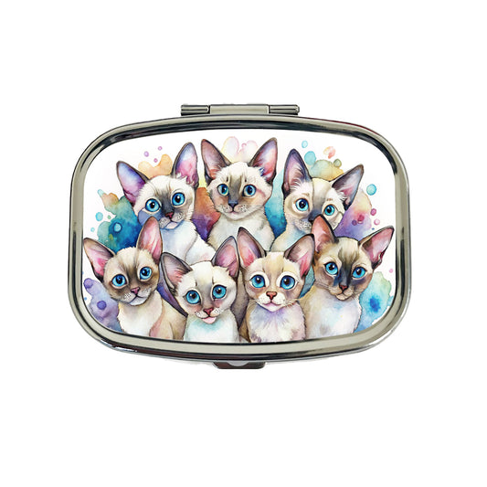 Sweet Colorpoint Shorthair Cats Travel Pill Box Case