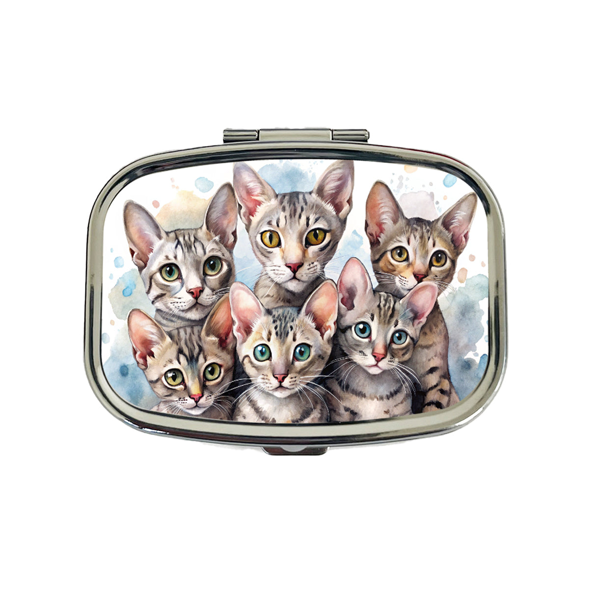 Sweet Egyptian Mau Cats Travel Pill Box Case