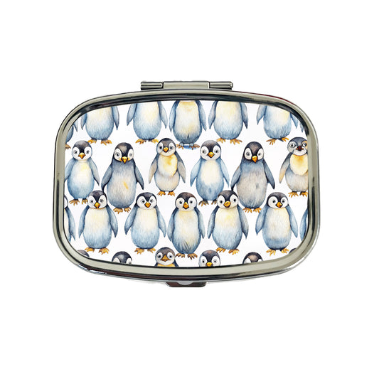 Sweet Emperor Penguins Travel Pill Box Case