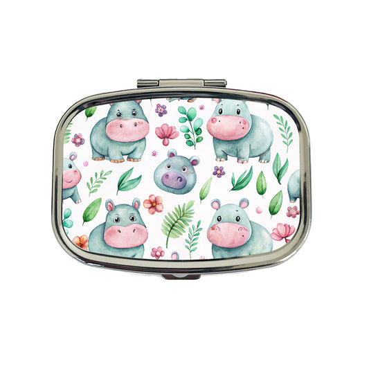 Sweet Hippos Travel Pill Box Case
