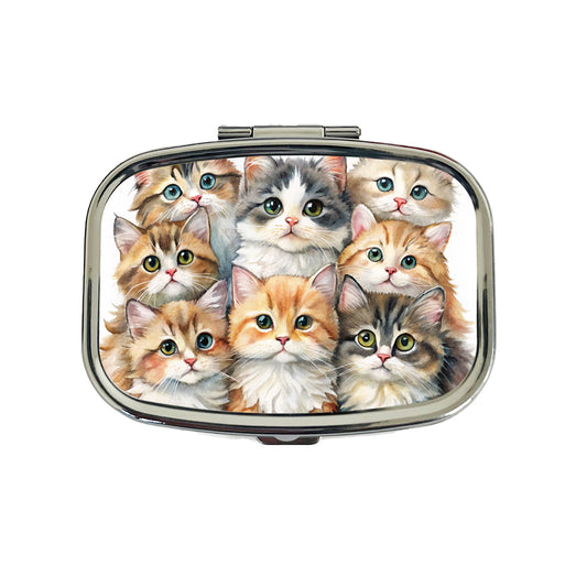 Sweet Ragamuffin Cats Travel Pill Box Case
