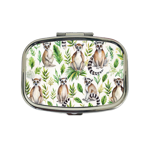 Sweet Ringtail Lemurs Travel Pill Box Case