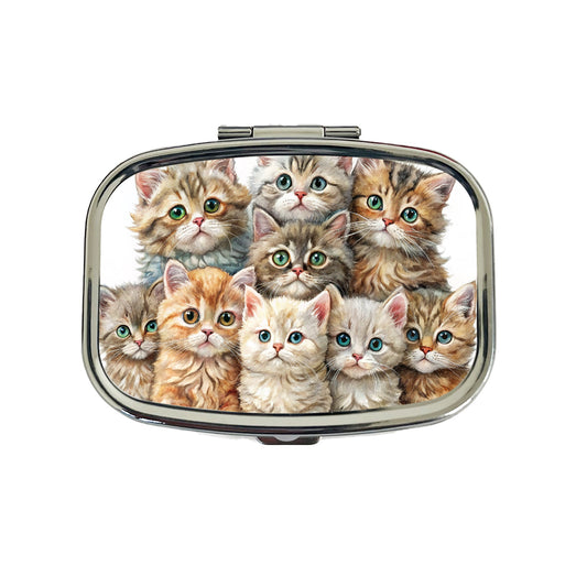 Sweet Selkirk Rex Cats Travel Pill Box Case