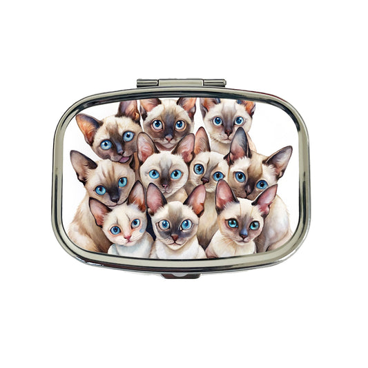 Sweet Siamese Cats Travel Pill Box Case
