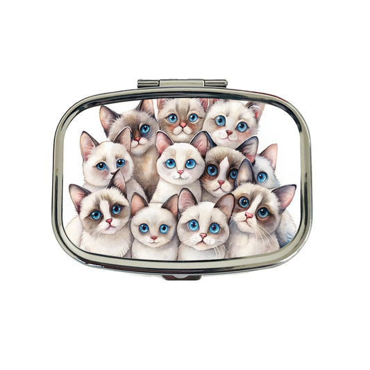 Sweet Snowshoe Cats Travel Pill Box Case