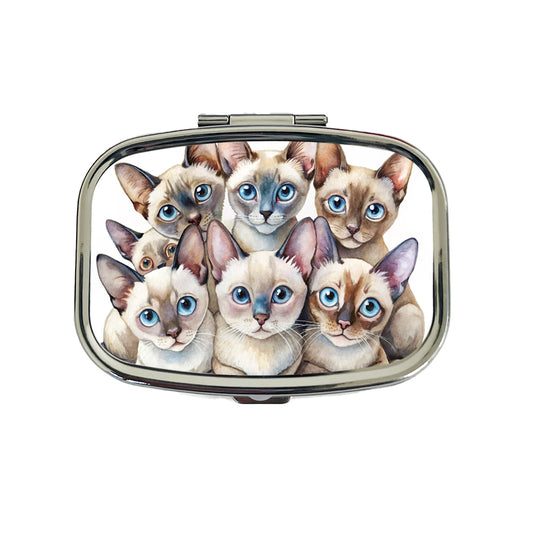 Sweet Tonkinese Cats Travel Pill Box Case