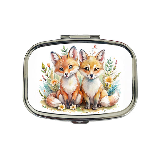 Two Sweet Foxes Travel Pill Box Case