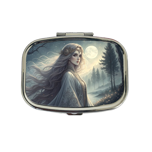 Anime Style Fantasy Princess Elf White Scene Travel Pill Box Case