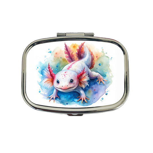 Axolotl Watercolor Travel Pill Box Case