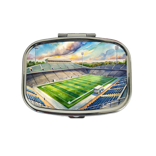 Football Game Field As Seen From Stadium Stands Watercolor Travel Pill Box Case