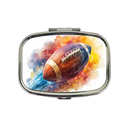 Football Rocketing Through The Air Watercolor Travel Pill Box Case