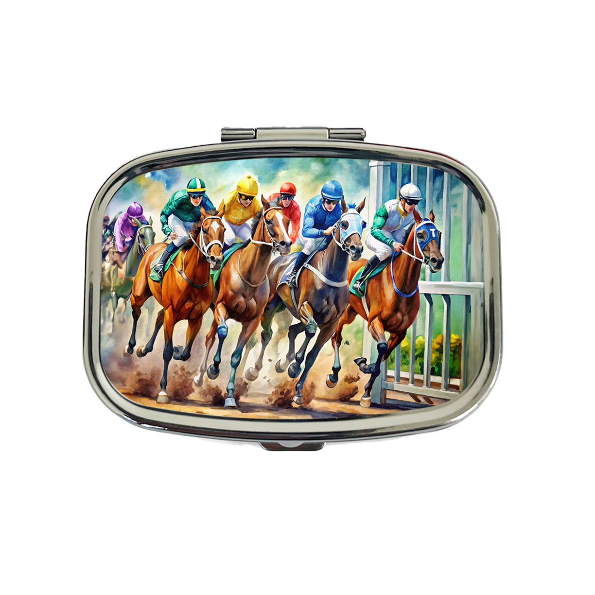 Horse Racing Track Travel Pill Box Case