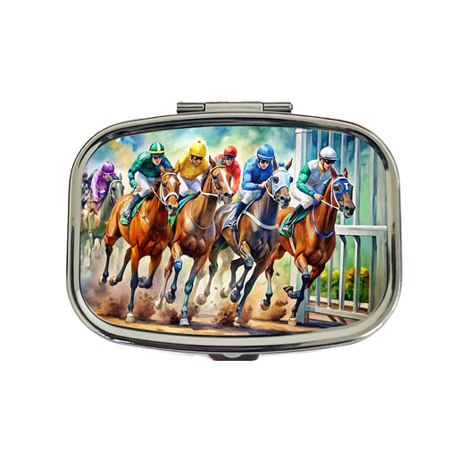 Horse Racing Track Travel Pill Box Case