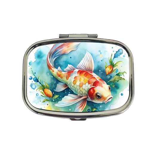 Koi Fish Watercolor Travel Pill Box Case