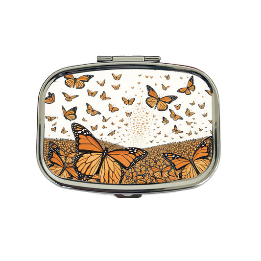 Monarch Butterflies Covering the Countryside Travel Pill Box Case