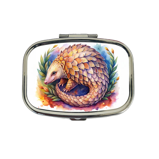 Pangolin Watercolor Travel Pill Box Case