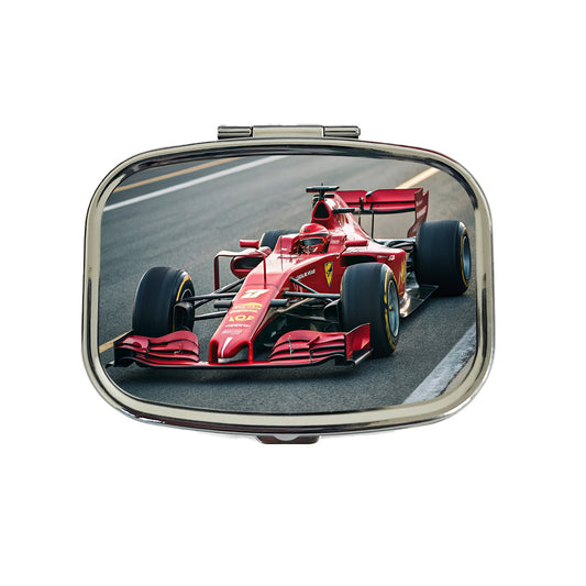 Red Racing Sports Car Travel Pill Box Case
