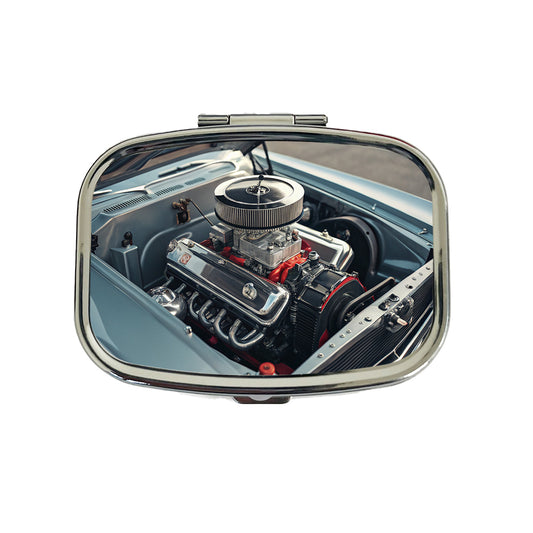 V8 Engine In Classic Muscle Car Travel Pill Box Case