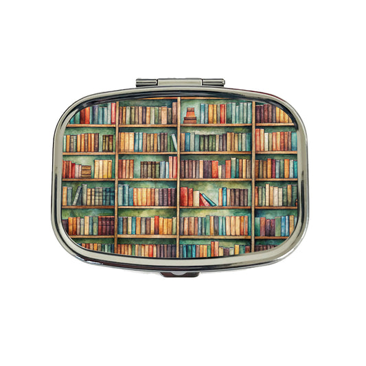 Bookshelves Library Reading Reader Books Travel Pill Box Case