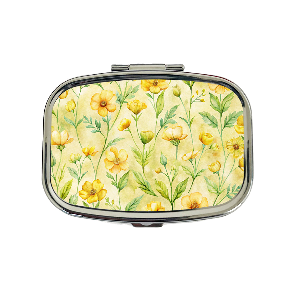 Buttercups Yellow Flowers Floral Travel Pill Box Case