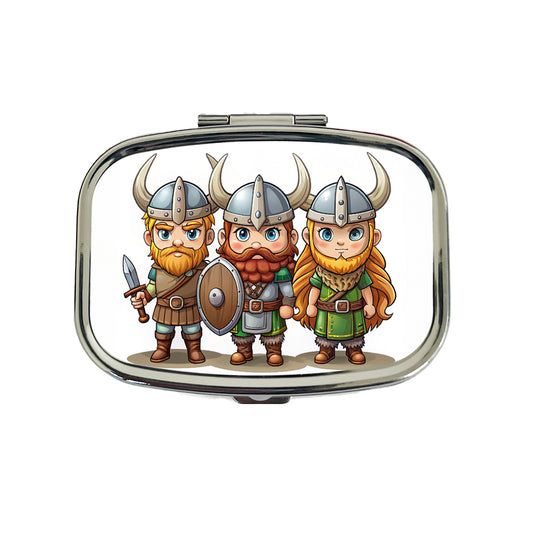 Cute Vikings Travel Pill Box Case