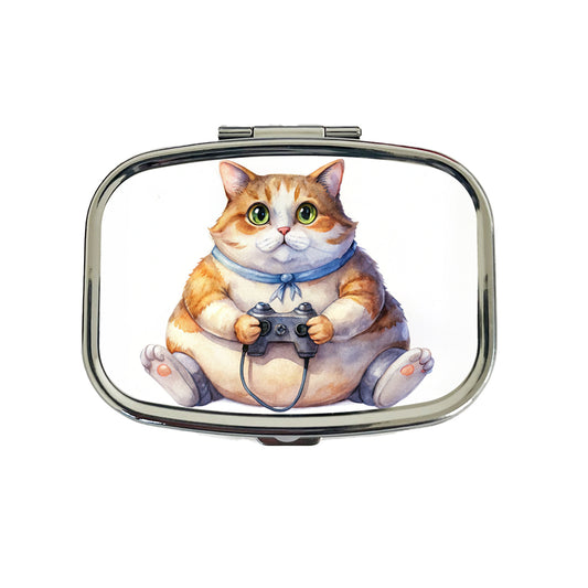 Fat Gamer Kitty Travel Pill Box Case
