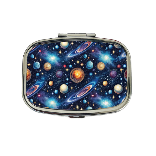 Galaxy Outer Space Astronomy Pattern Travel Pill Box Case