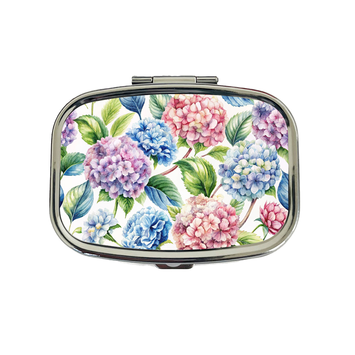 Hydrangea Flowers Wallpaper Travel Pill Box Case