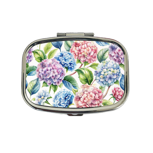 Hydrangea Flowers Wallpaper Travel Pill Box Case