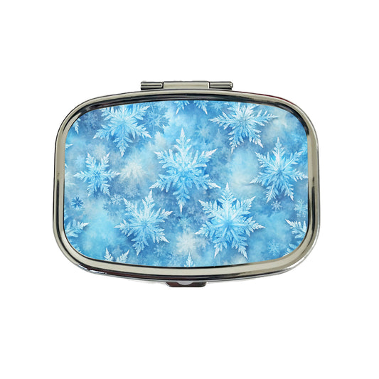Ice Crystals Snowflakes Winter Beautiful Travel Pill Box Case
