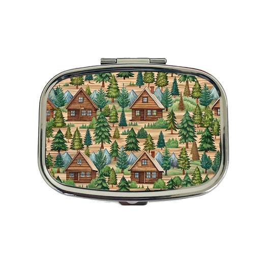 Log Cabin Pattern Travel Pill Box Case