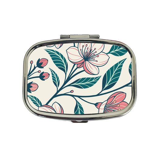 Lovely Flowers Twining Travel Pill Box Case